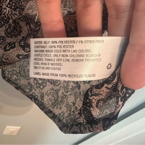 Knox Rose Mini Dress Floral Boho Long Sleeve V-Neck Size Large Brown - Picture 13 of 14